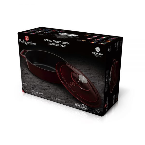 Čuguna katls, 30x22x12cm, 4,65L | Metallic Line Burgundy Edition BH/6499 - Image 4